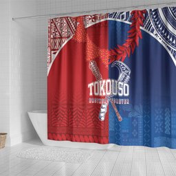 TokoUso Tonga and Samoa Shower Curtain Warriors War Clubs