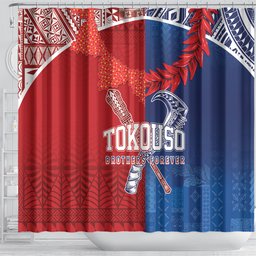 TokoUso Tonga and Samoa Shower Curtain Warriors War Clubs