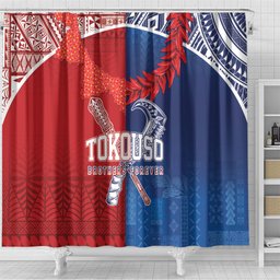 TokoUso Tonga and Samoa Shower Curtain Warriors War Clubs