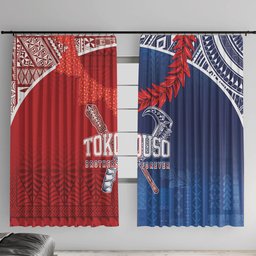 TokoUso Tonga and Samoa Window Curtain Warriors War Clubs