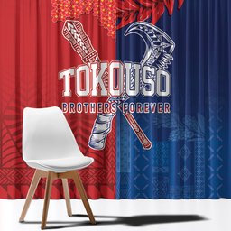 TokoUso Tonga and Samoa Window Curtain Warriors War Clubs