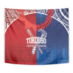 TokoUso Tonga and Samoa Tapestry Warriors War Clubs
