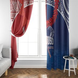 TokoUso Tonga and Samoa Window Curtain Warriors War Clubs