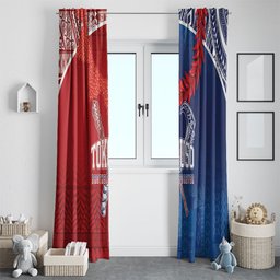 TokoUso Tonga and Samoa Window Curtain Warriors War Clubs