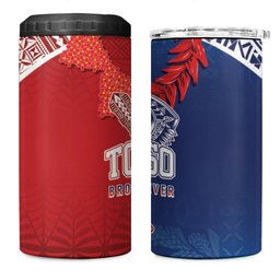 TokoUso Tonga and Samoa 4 in 1 Can Cooler Tumbler Warriors War Clubs