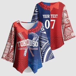 TokoUso Custom Tonga and Samoa Kimono Sleeve Blouse Warriors War Clubs