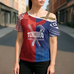 TokoUso Custom Tonga and Samoa Cross Shoulder Shirt Warriors War Clubs