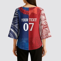 TokoUso Custom Tonga and Samoa Kimono Sleeve Blouse Warriors War Clubs
