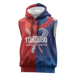 TokoUso Custom Tonga and Samoa Sleeveless Hoodie Warriors War Clubs