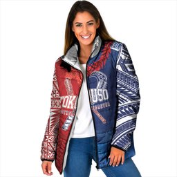 TokoUso Custom Tonga and Samoa Padded Jacket Warriors War Clubs