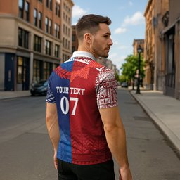 TokoUso Custom Tonga and Samoa Zipper Polo Shirt Warriors War Clubs