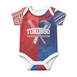 TokoUso Custom Tonga and Samoa Baby Onesie Warriors War Clubs