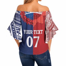 TokoUso Custom Tonga and Samoa Off Shoulder Wrap Waist Top Warriors War Clubs