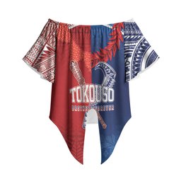 TokoUso Custom Tonga and Samoa Off Shoulder Wrap Waist Top Warriors War Clubs