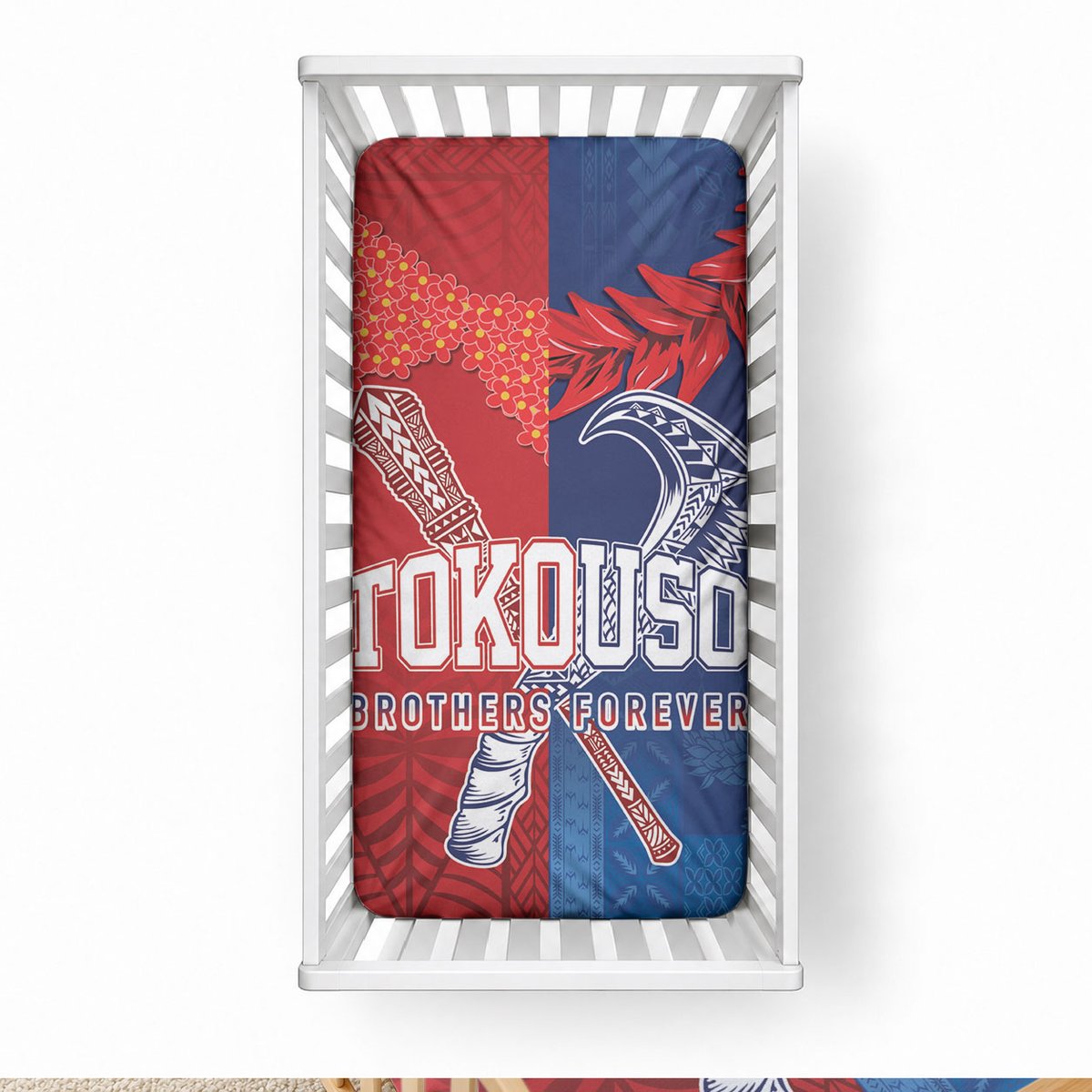 TokoUso Tonga and Samoa Baby Bed Cover Warriors War Clubs