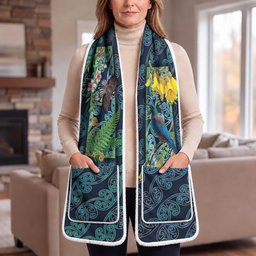 Aotearoa Maori Mangopare Christmas Pocket Scarf Pikawakawa and Tui