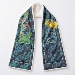 Aotearoa Maori Mangopare Christmas Pocket Scarf Pikawakawa and Tui