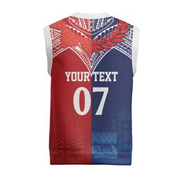 TokoUso Tonga Samoa Brothers Forever Custom Christmas Knitted V-Neck Vest Ulafala and Heilala Unity