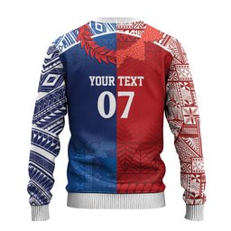TokoUso Custom Tonga and Samoa Ugly Christmas Sweater Warriors War Clubs