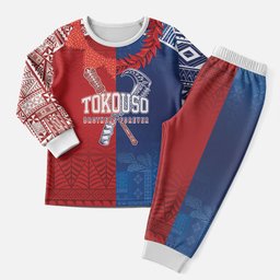 TokoUso Custom Tonga and Samoa Christmas Pajama Set Warriors War Clubs