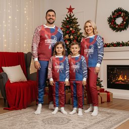 TokoUso Custom Tonga and Samoa Christmas Pajama Set Warriors War Clubs