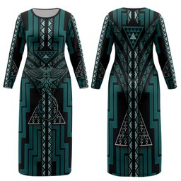 New Zealand Manta Ray Family Matching Long Sleeve Bodycon Dress and Hawaiian Shirt Maori Tukutuku Taniko Motifs Teal