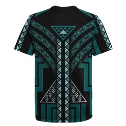 New Zealand Manta Ray Rugby Jersey Maori Tukutuku Taniko Motifs Teal