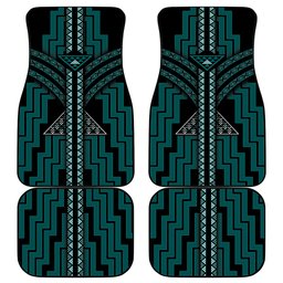 New Zealand Manta Ray Car Mats Maori Tukutuku Taniko Motifs Teal