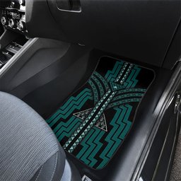 New Zealand Manta Ray Car Mats Maori Tukutuku Taniko Motifs Teal