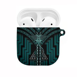 New Zealand Manta Ray AirPods Case Maori Tukutuku Taniko Motifs Teal