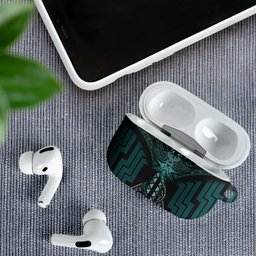 New Zealand Manta Ray AirPods Case Maori Tukutuku Taniko Motifs Teal