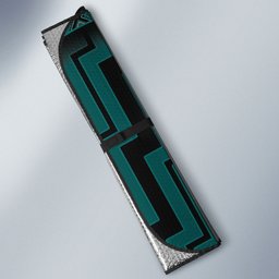 New Zealand Manta Ray Auto Sun Shade Maori Tukutuku Taniko Motifs Teal