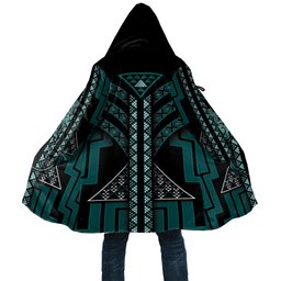 New Zealand Manta Ray Cloak Maori Tukutuku Taniko Motifs Teal