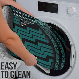 New Zealand Manta Ray Bathroom Set Maori Tukutuku Taniko Motifs Teal