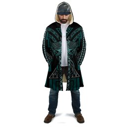 New Zealand Manta Ray Cloak Maori Tukutuku Taniko Motifs Teal
