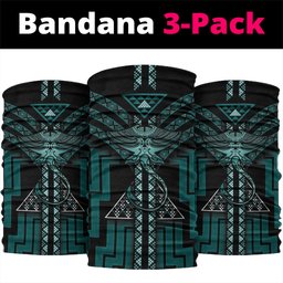 New Zealand Manta Ray Neck Gaiter Maori Tukutuku Taniko Motifs Teal