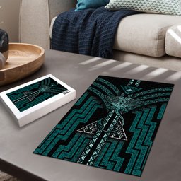New Zealand Manta Ray Puzzle Maori Tukutuku Taniko Motifs Teal