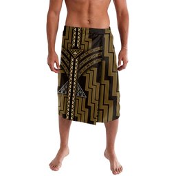 New Zealand Manta Ray Lavalava Maori Tukutuku Taniko Motifs Gold