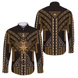 New Zealand Manta Ray Family Matching Summer Maxi Dress and Hawaiian Shirt Maori Tukutuku Taniko Motifs Gold