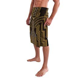 New Zealand Manta Ray Lavalava Maori Tukutuku Taniko Motifs Gold