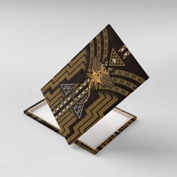 New Zealand Manta Ray Canvas Wall Art Maori Tukutuku Taniko Motifs Gold
