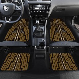 New Zealand Manta Ray Car Mats Maori Tukutuku Taniko Motifs Gold