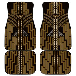 New Zealand Manta Ray Car Mats Maori Tukutuku Taniko Motifs Gold