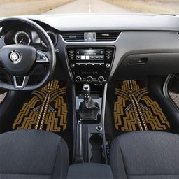 New Zealand Manta Ray Car Mats Maori Tukutuku Taniko Motifs Gold