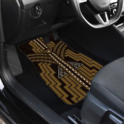 New Zealand Manta Ray Car Mats Maori Tukutuku Taniko Motifs Gold