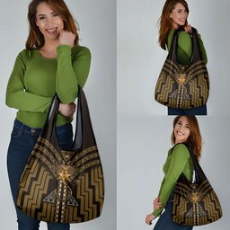 New Zealand Manta Ray Grocery Bag Maori Tukutuku Taniko Motifs Gold