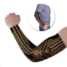 New Zealand Manta Ray Arm Sleeves Maori Tukutuku Taniko Motifs Gold