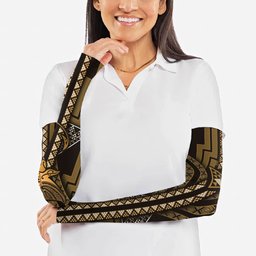 New Zealand Manta Ray Arm Sleeves Maori Tukutuku Taniko Motifs Gold