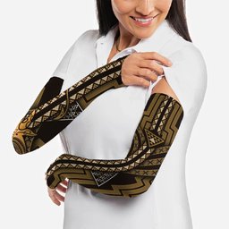 New Zealand Manta Ray Arm Sleeves Maori Tukutuku Taniko Motifs Gold