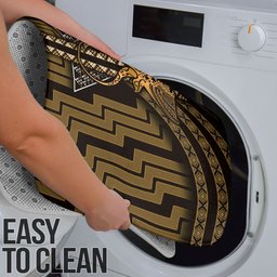 New Zealand Manta Ray Bathroom Set Maori Tukutuku Taniko Motifs Gold